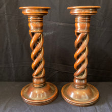 Load image into Gallery viewer, Mahogany Candleholders - open twist

