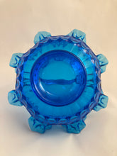 Load image into Gallery viewer, Vintage Fenton Royal Blue Thumbprint Ruffle Basket
