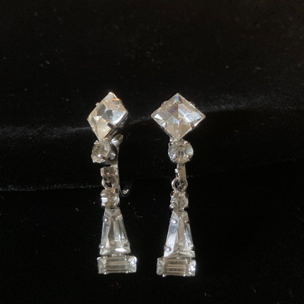 Vintage Jayflex Rhinestone Earrings